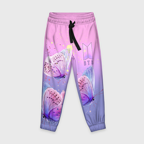 Детские брюки BTS красивые бабочки / 3D-принт – фото 1
