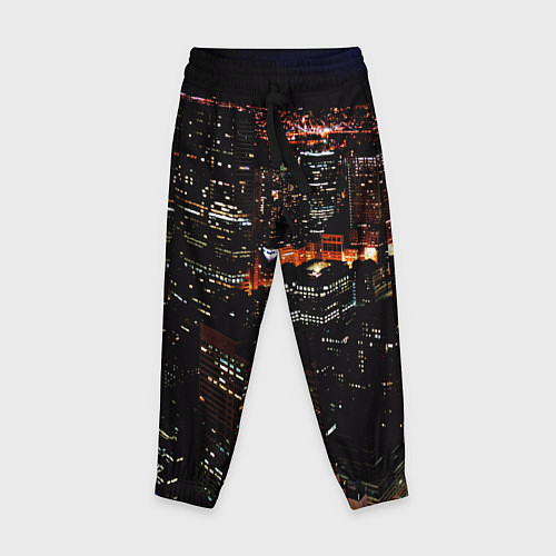 Детские брюки Ночной город - вид с высоты / 3D-принт – фото 1