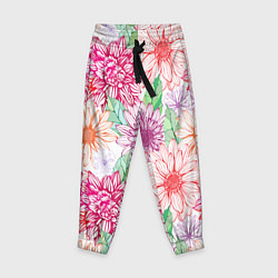 Брюки детские Георгин и гербер, цвет: 3D-принт