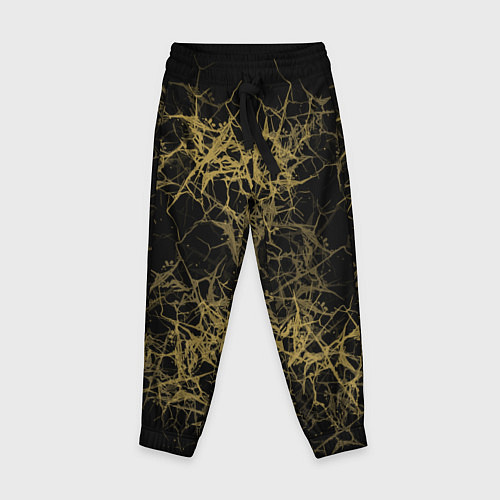 Детские брюки Universe in golden crackles abstraction / 3D-принт – фото 1