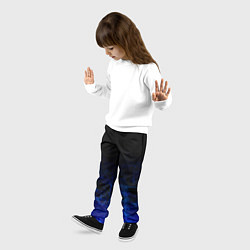 Брюки детские Однотонный черный и темно синий гранжевый градиент, цвет: 3D-принт — фото 2