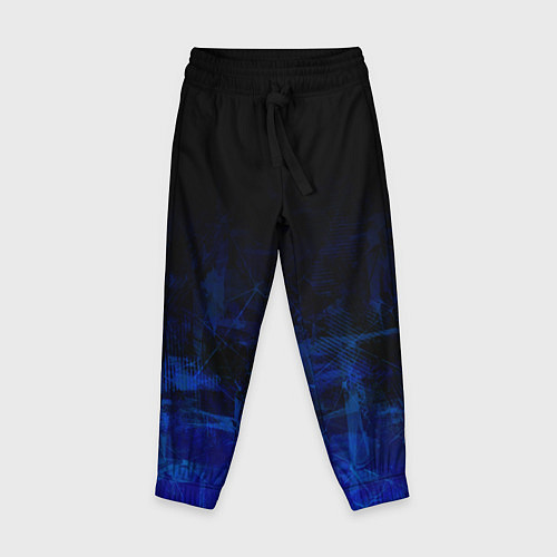 Детские брюки Однотонный черный и темно синий гранжевый градиент / 3D-принт – фото 1