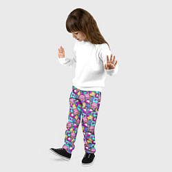 Брюки детские Человечки с наушниками, цвет: 3D-принт — фото 2