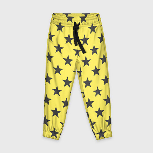 Детские брюки Звездный фон желтый / 3D-принт – фото 1
