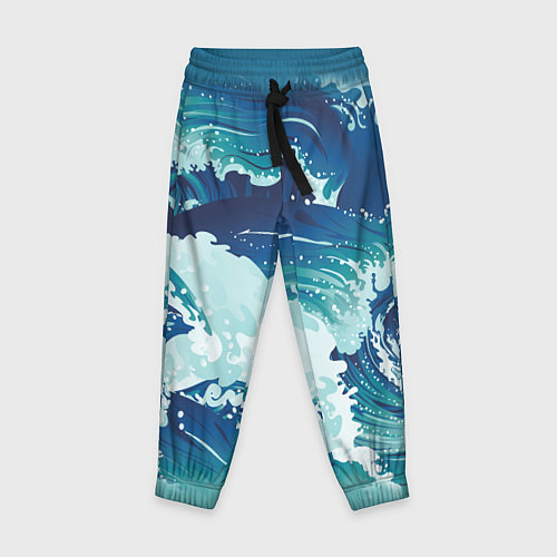 Детские брюки Несущиеся морские волны / 3D-принт – фото 1