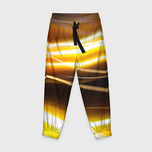 Детские брюки Желтые неоновые полосы / 3D-принт – фото 1