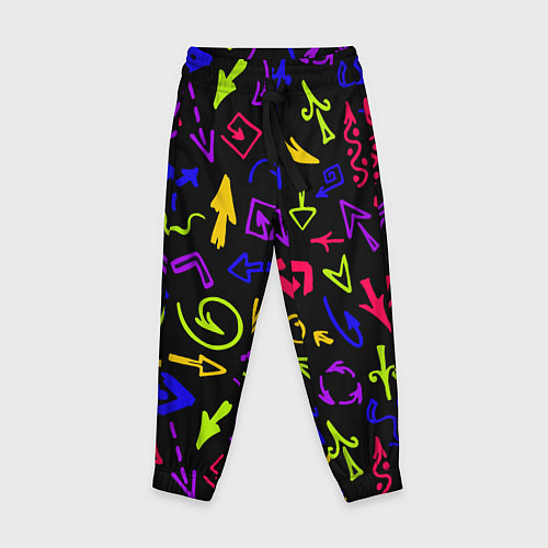 Детские брюки Паттерн из разноцветных стрелочек / 3D-принт – фото 1