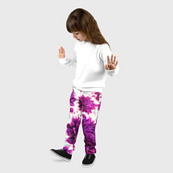 Брюки детские Яркие цветочные бутоны, цвет: 3D-принт — фото 2