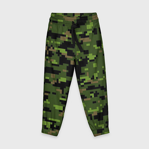 Детские брюки Камуфляж лесной пиксель / 3D-принт – фото 1