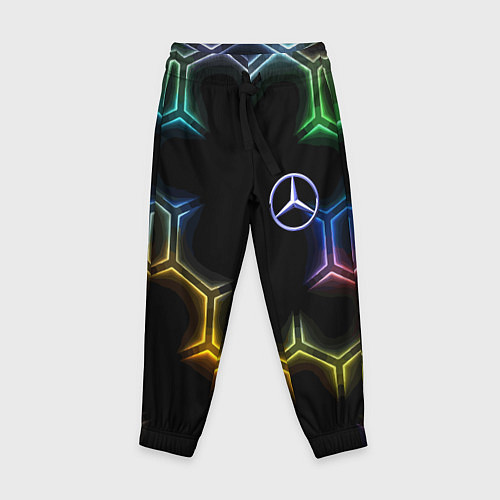Детские брюки Mercedes - neon pattern / 3D-принт – фото 1
