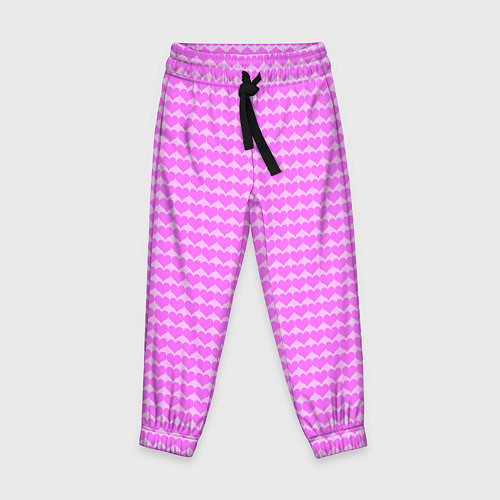 Детские брюки Много сердец розовое / 3D-принт – фото 1