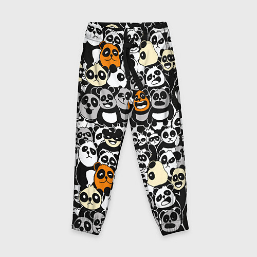 Детские брюки Злобные панды / 3D-принт – фото 1