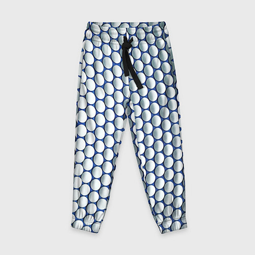 Детские брюки Геометрические бело-синие круги / 3D-принт – фото 1
