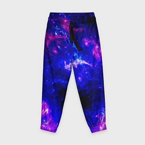 Детские брюки Неоновый космос со звездами / 3D-принт – фото 1