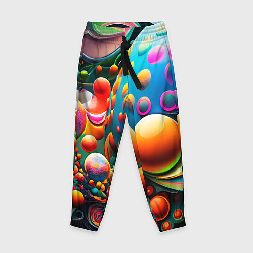 Детские брюки Абстрактные космические шары / 3D-принт – фото 1