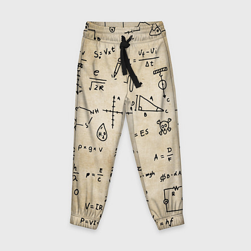 Детские брюки Научные формулы на старой бумаге / 3D-принт – фото 1