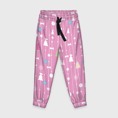 Детские брюки Розовый новый год / 3D-принт – фото 1