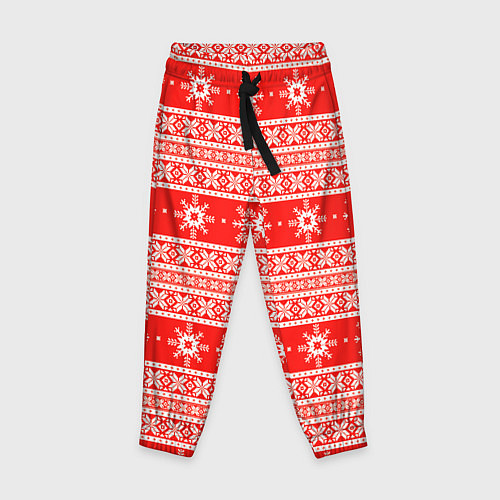 Детские брюки New Year snowflake pattern / 3D-принт – фото 1