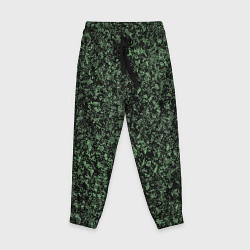 Детские брюки Черный и зеленый камуфляжный / 3D-принт – фото 1