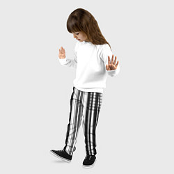 Брюки детские Бело серый полосатый узор, цвет: 3D-принт — фото 2