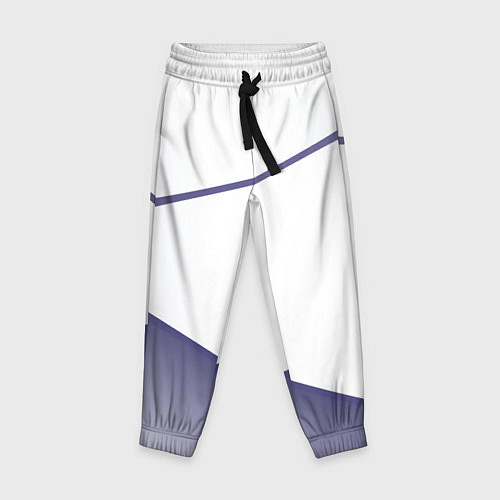 Детские брюки Абстрактный белый и фиолетовый паттерн / 3D-принт – фото 1