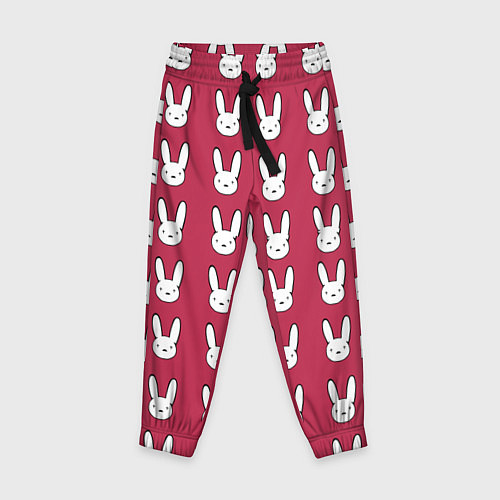 Детские брюки Bunny Pattern red / 3D-принт – фото 1