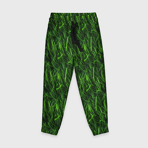 Детские брюки Сочный узор из зеленой травки / 3D-принт – фото 1