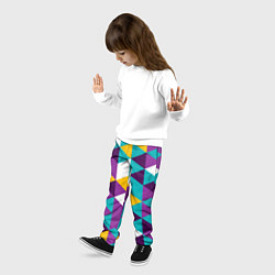 Брюки детские Разноцветный ромбический паттерн, цвет: 3D-принт — фото 2
