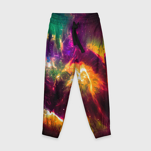 Детские брюки Небула в космосе разноцветная - нейронная сеть / 3D-принт – фото 1