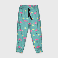 Детские брюки Летний паттерн с фламинго
