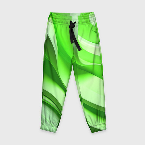 Детские брюки Светлые зеленые волны / 3D-принт – фото 1
