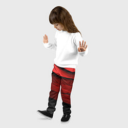 Брюки детские Шероховатая красно-черная текстура, цвет: 3D-принт — фото 2