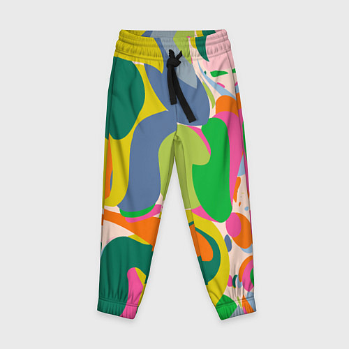 Детские брюки Краски абстрактные линии / 3D-принт – фото 1