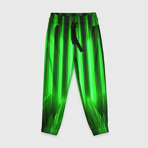 Детские брюки Зеленые неоновый световой фон / 3D-принт – фото 1