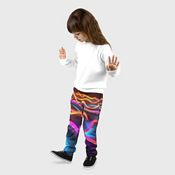 Брюки детские Неоновые фиолетовые волны, цвет: 3D-принт — фото 2
