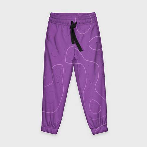 Детские брюки Объемные разводы - яркий фиолетовый - узор Хуф и С / 3D-принт – фото 1