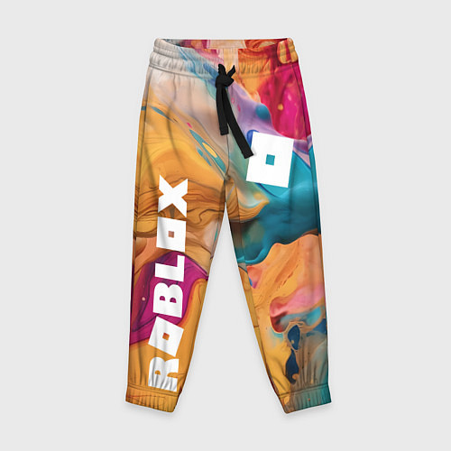 Детские брюки Roblox Logo Color / 3D-принт – фото 1