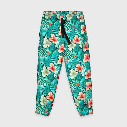 Детские брюки Летние цветочки паттерн / 3D-принт – фото 1