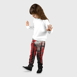 Брюки детские Черная белая и красная краска, цвет: 3D-принт — фото 2