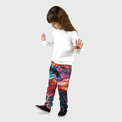 Брюки детские Красочные переливы волн, цвет: 3D-принт — фото 2