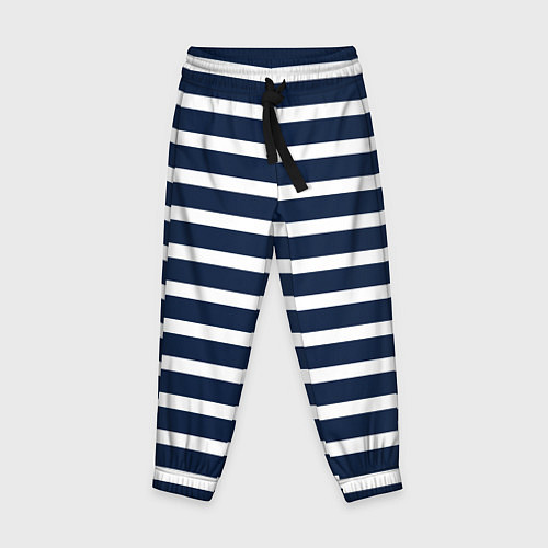 Детские брюки Широкие тёмно-синие полосы / 3D-принт – фото 1