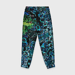 Детские брюки Мозаичный узор в синих и зеленых тонах