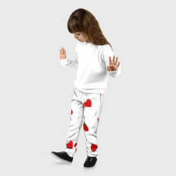 Брюки детские Красные сердечки на белом, цвет: 3D-принт — фото 2