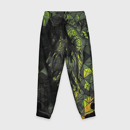 Детские брюки Зеленая абстрактная текстура / 3D-принт – фото 1