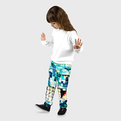 Брюки детские Смайлик из бирюзовой мазайке, цвет: 3D-принт — фото 2