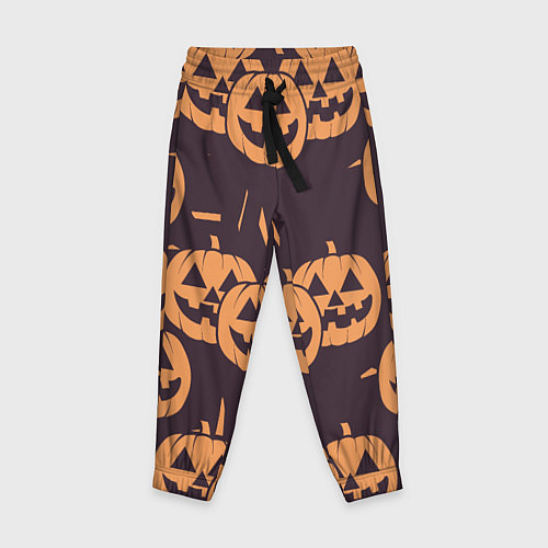 Детские брюки Фонарь джек в грандж стиле halloween тыква cartoon / 3D-принт – фото 1