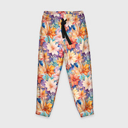 Брюки детские Цветочный акварельный узор, цвет: 3D-принт