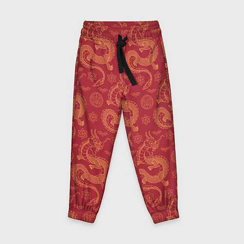 Детские брюки Dragon red pattern / 3D-принт – фото 1