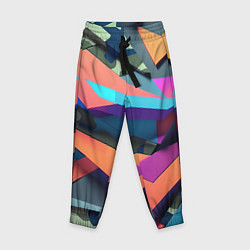 Брюки детские Камуфляж и цветная геометрия - нейросеть, цвет: 3D-принт
