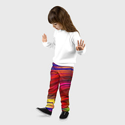 Брюки детские Разноцветный абстрактный узор волны, цвет: 3D-принт — фото 2